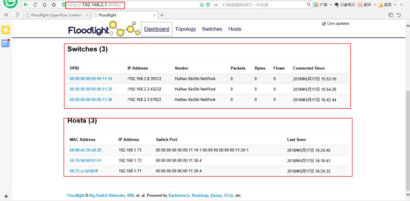 控制器(qì)1Web界面交換機信息